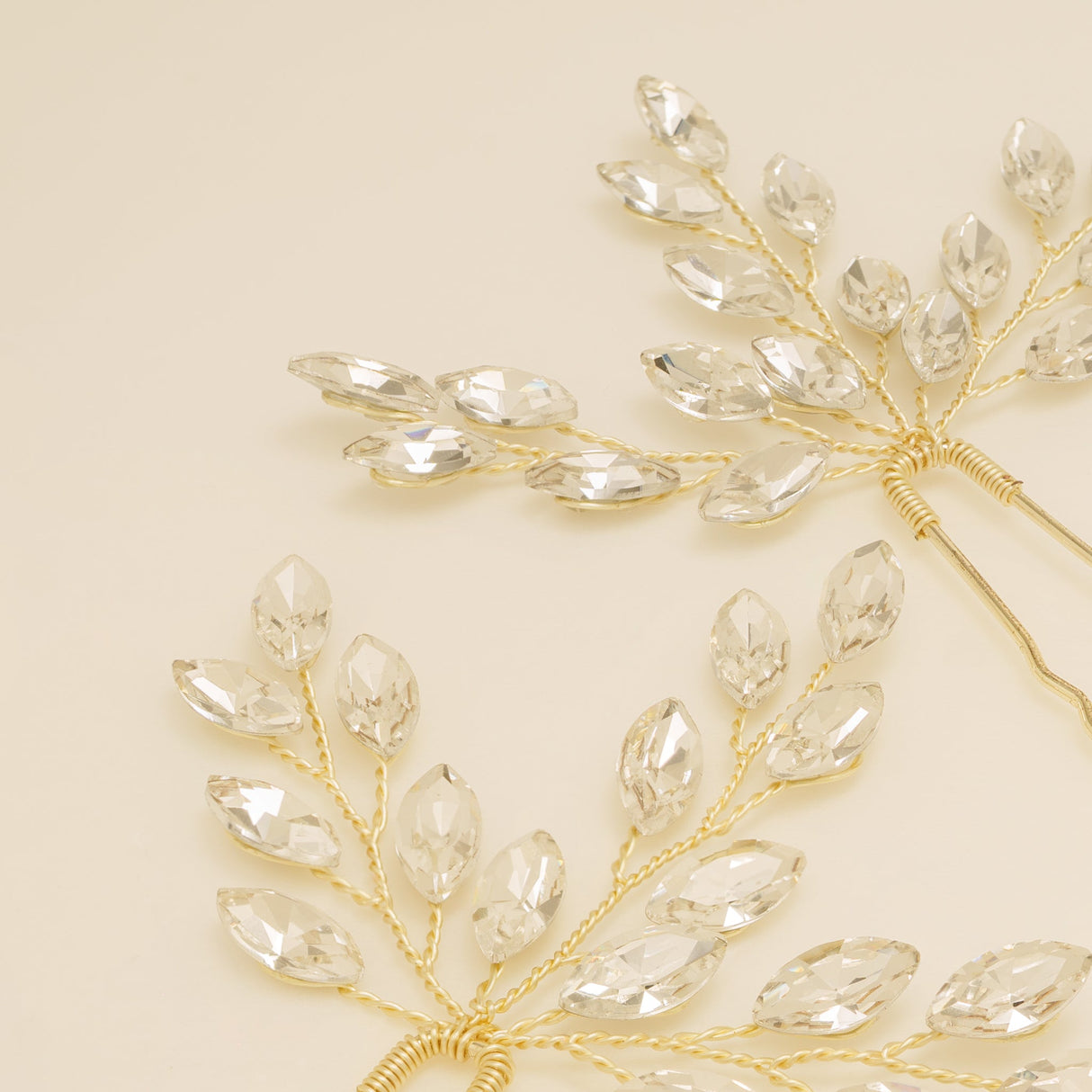 Elinor Crystal Spray Wedding Hair Pins in Gold photo 6