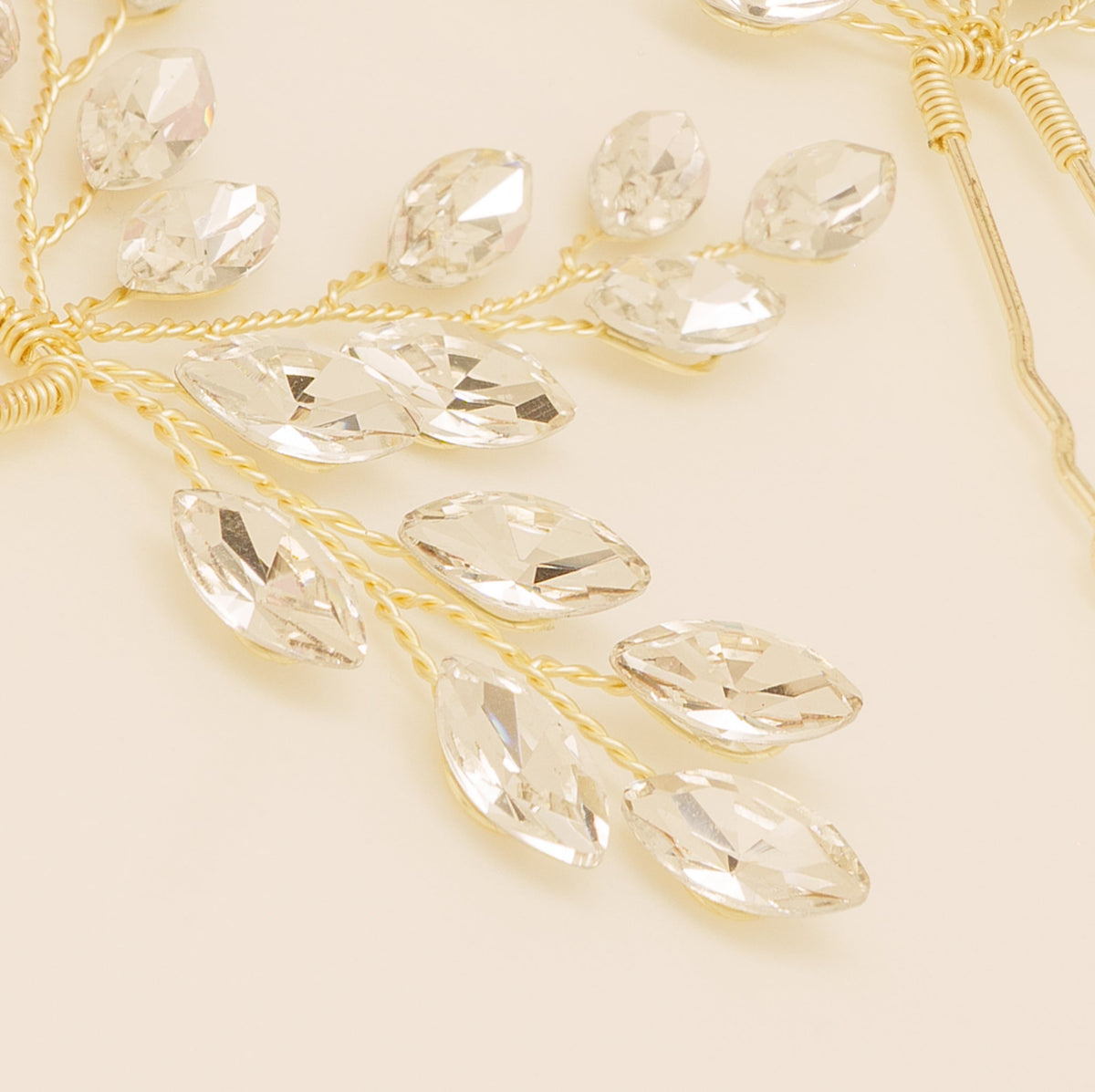 Elinor Crystal Spray Wedding Hair Pins in Gold photo 7