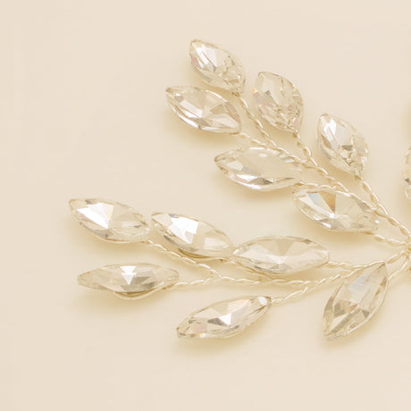 Elinor Crystal Spray Wedding Hair Pins in Silver photo 7