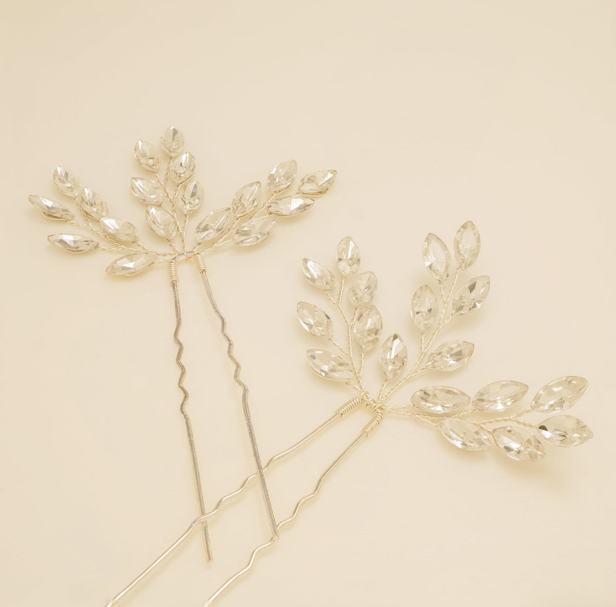 Elinor Crystal Spray Wedding Hair Pins in Silver photo 9