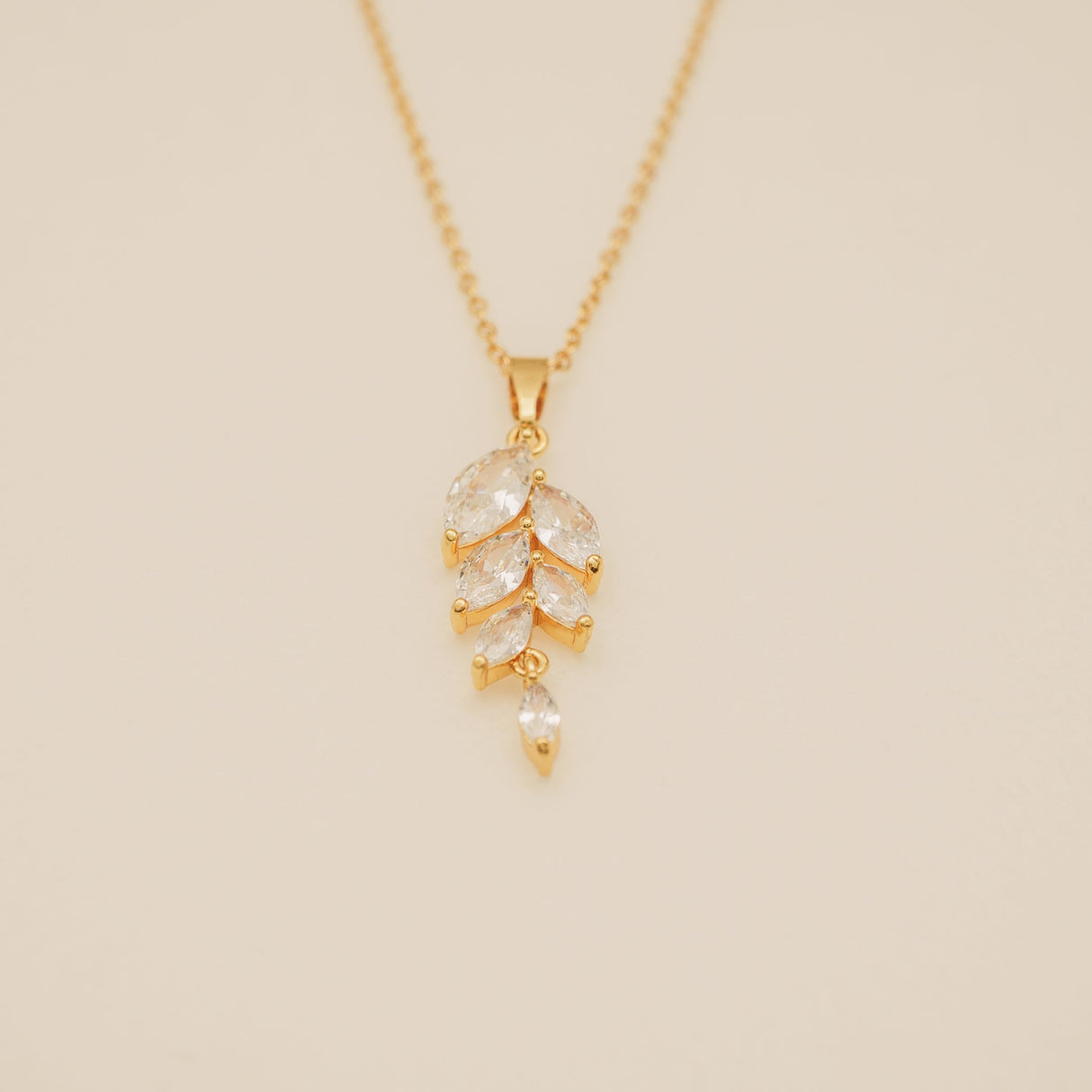 Fearne Crystal Wedding Necklace / Gold