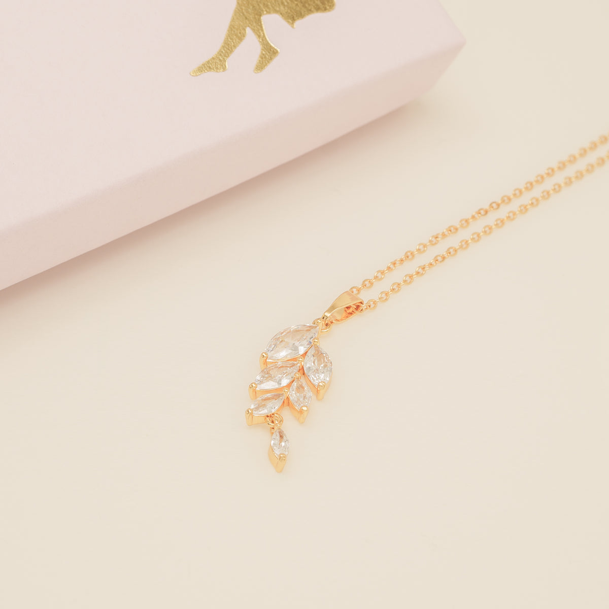 Fearne Crystal Wedding Necklace / Gold