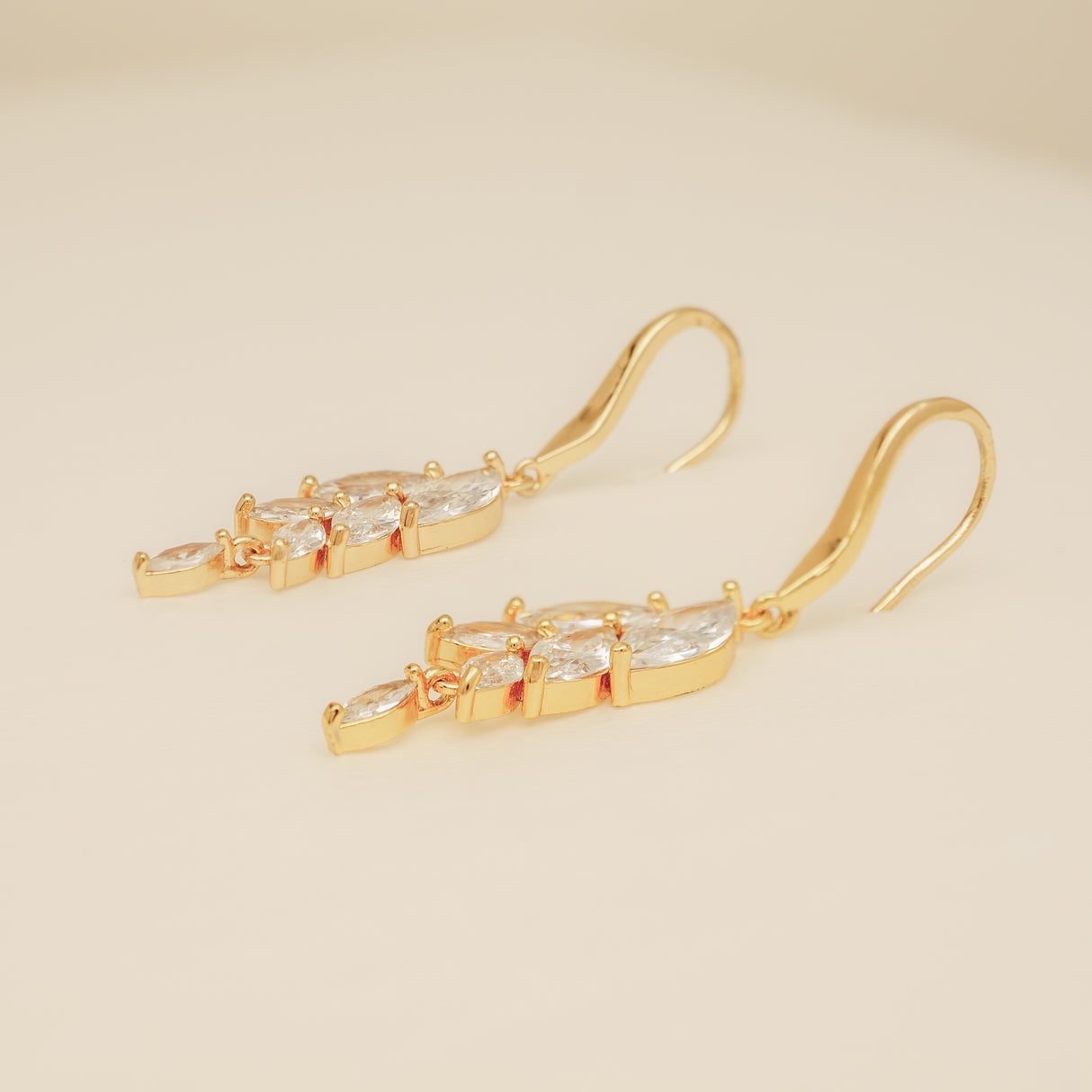 Fearne Crystal Wedding Earrings / Gold