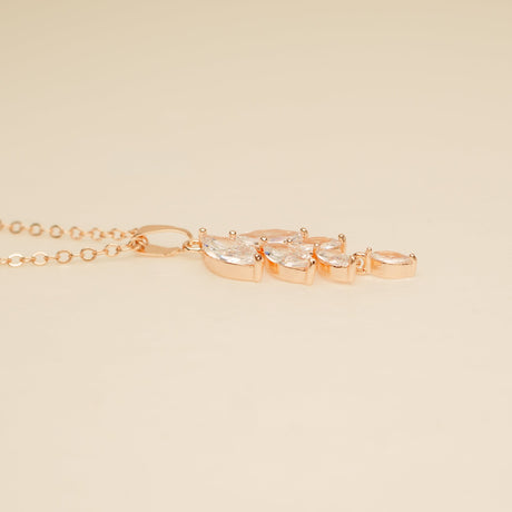 Fearne Crystal Wedding Necklace / Rose Gold