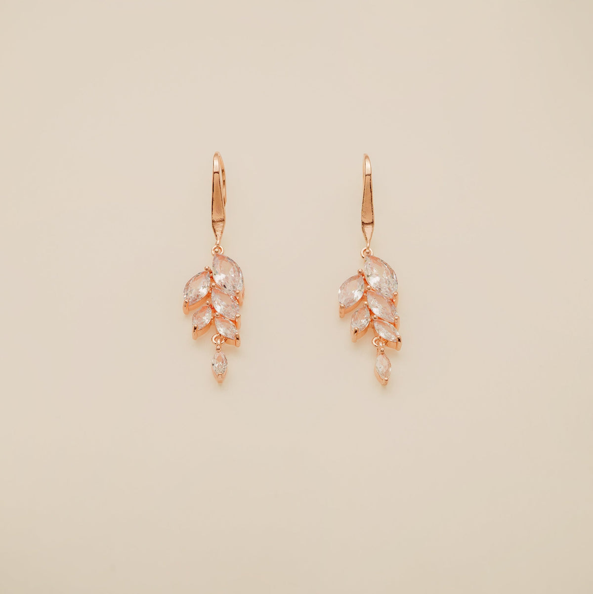 Fearne Crystal Wedding Jewellery Set / Rose Gold