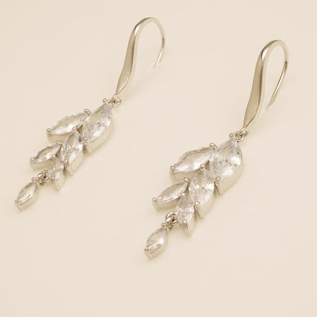 Fearne Crystal Wedding Earrings in Silver photo 2