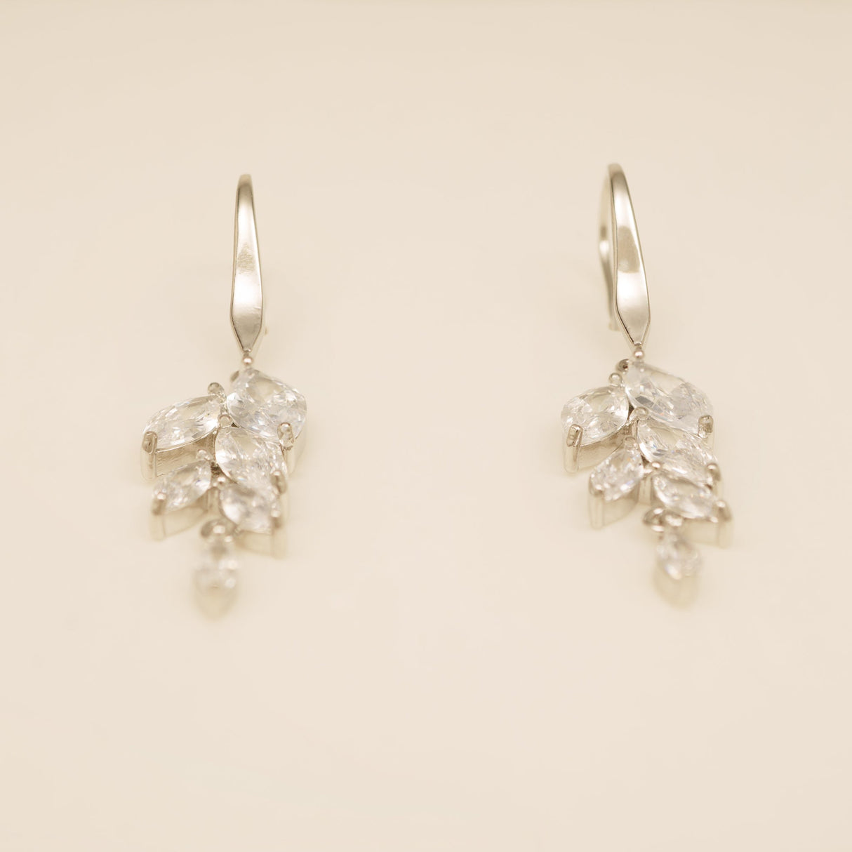 Fearne Crystal Wedding Earrings in Silver photo 7