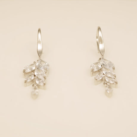 Fearne Crystal Wedding Earrings in Silver photo 7