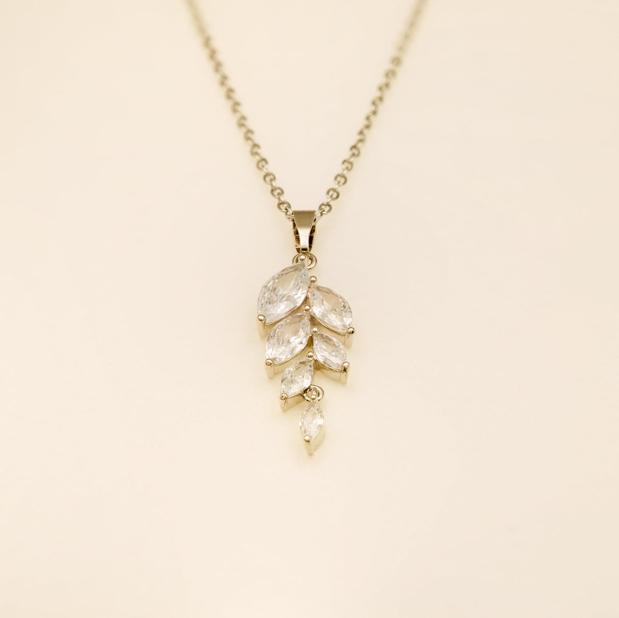 Fearne Crystal Wedding Necklace / Silver