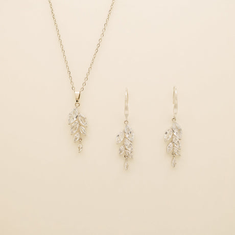 Fearne Crystal Wedding Jewellery Set / Silver