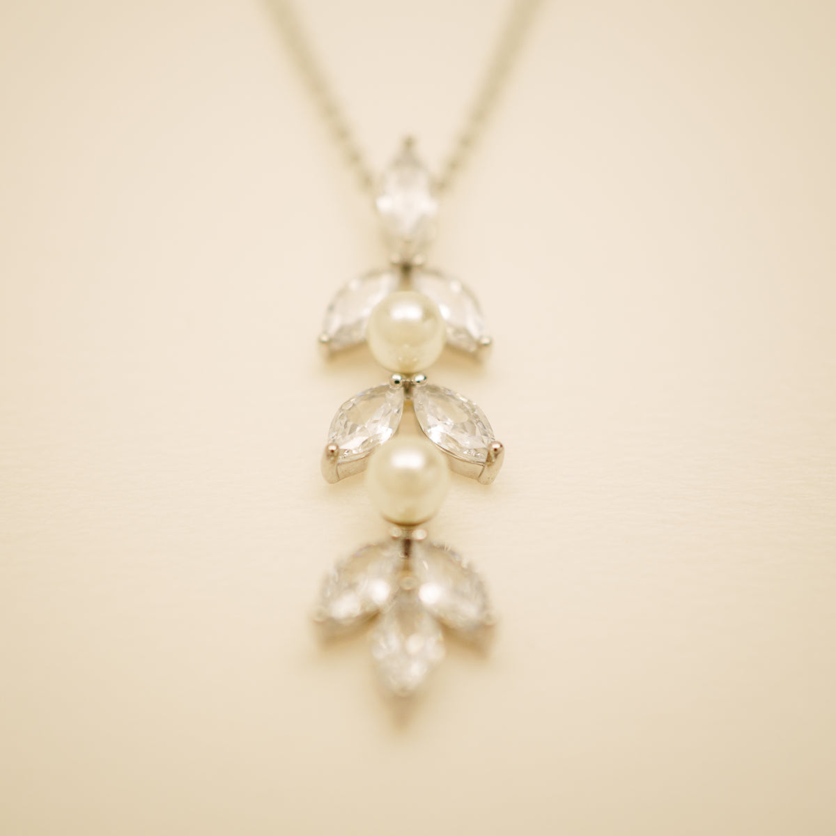 Fliss Pearl and Crystal Wedding Jewellery Set / Silver