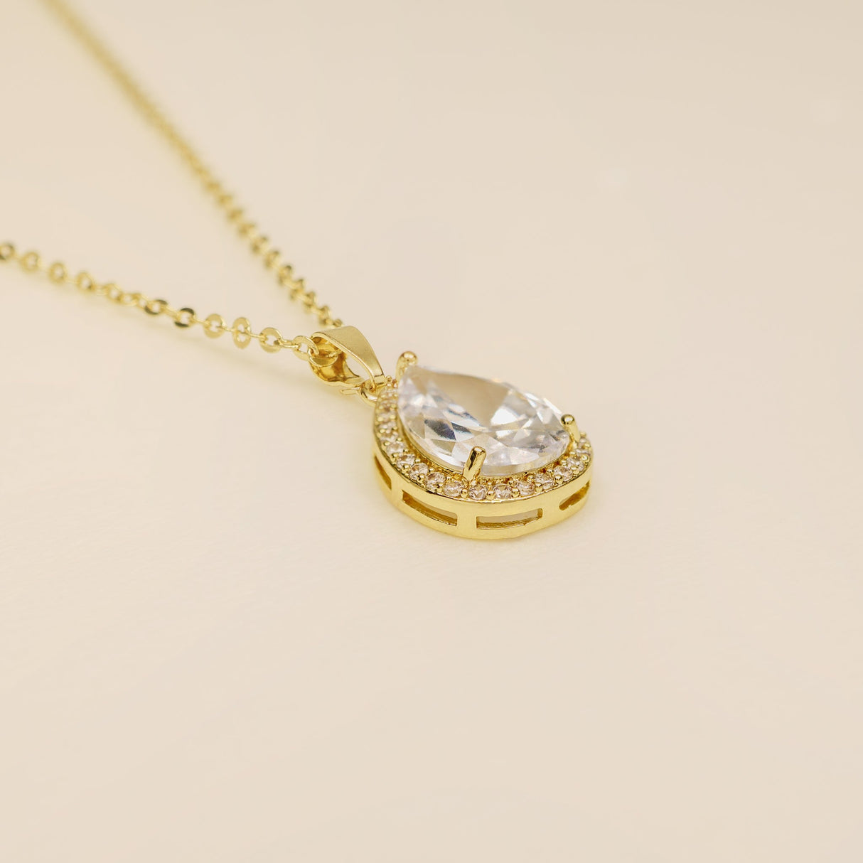 Jessica Crystal Bridal Necklace in Gold photo 3