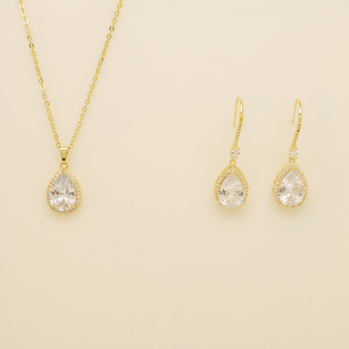 Jessica Crystal Wedding Jewellery Set in Gold photo 2