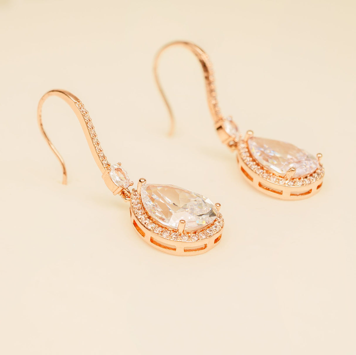 Jessica Crystal Wedding Jewellery Set in Rose Gold photo 2