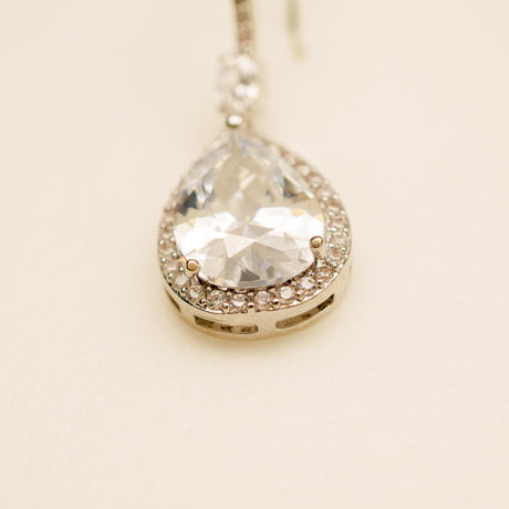 Jessica Crystal Bridal Necklace in Silver photo 3