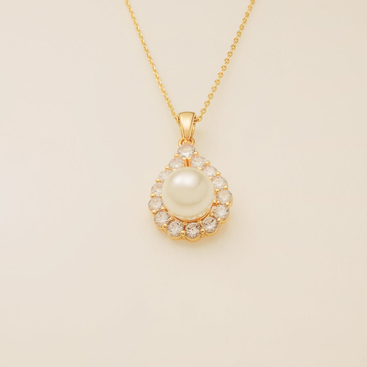 Jude Pearl and Crystal Wedding Jewellery Set / Gold