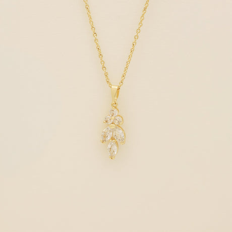 Lily Crystal Bridal Wedding Necklace in Gold photo 3