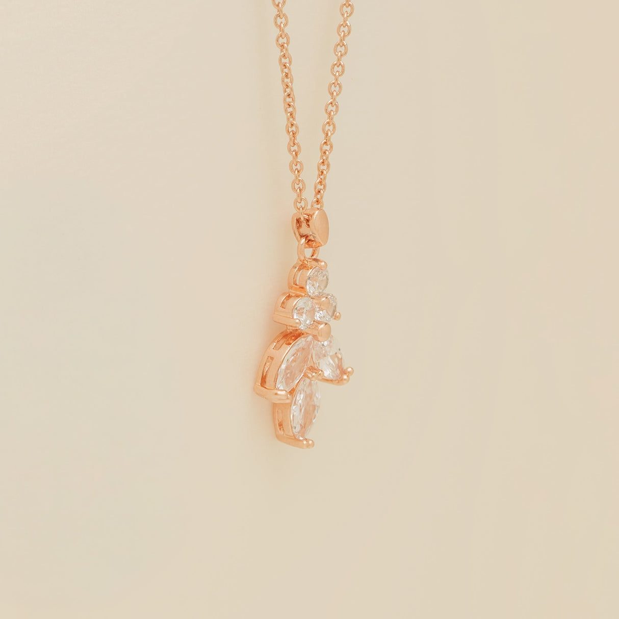Lily Crystal Bridal Jewellery Set in Rose Gold photo 8