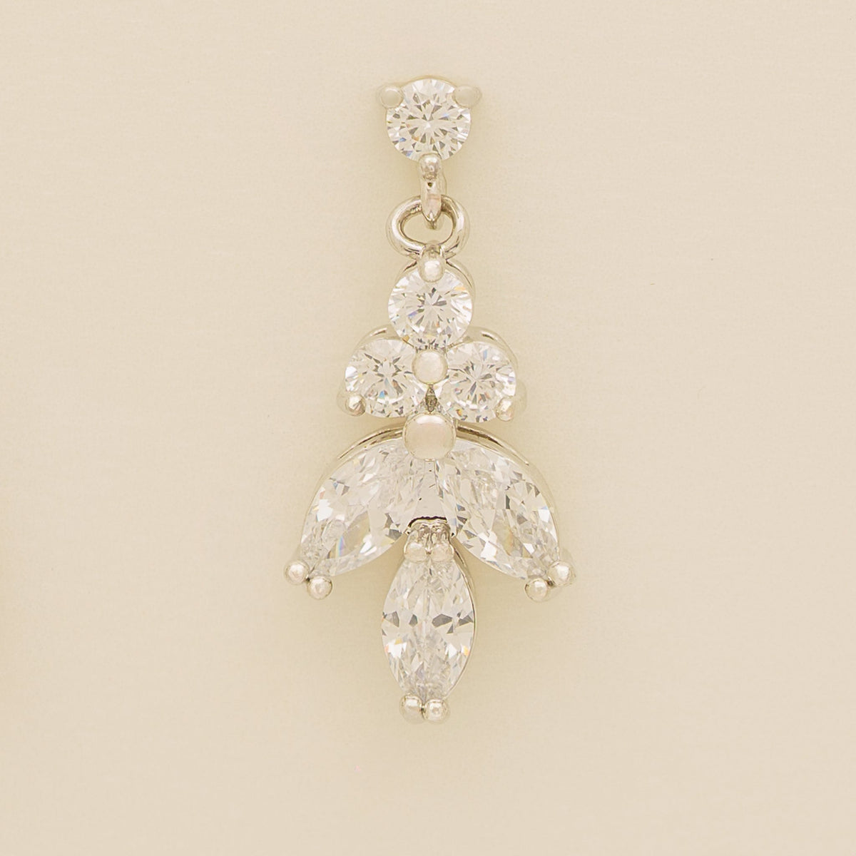 Lily Crystal Bridal Wedding Necklace in Silver photo 7