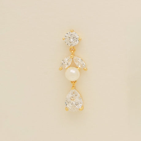 Lucia Pearl and Crystal Earrings / Gold