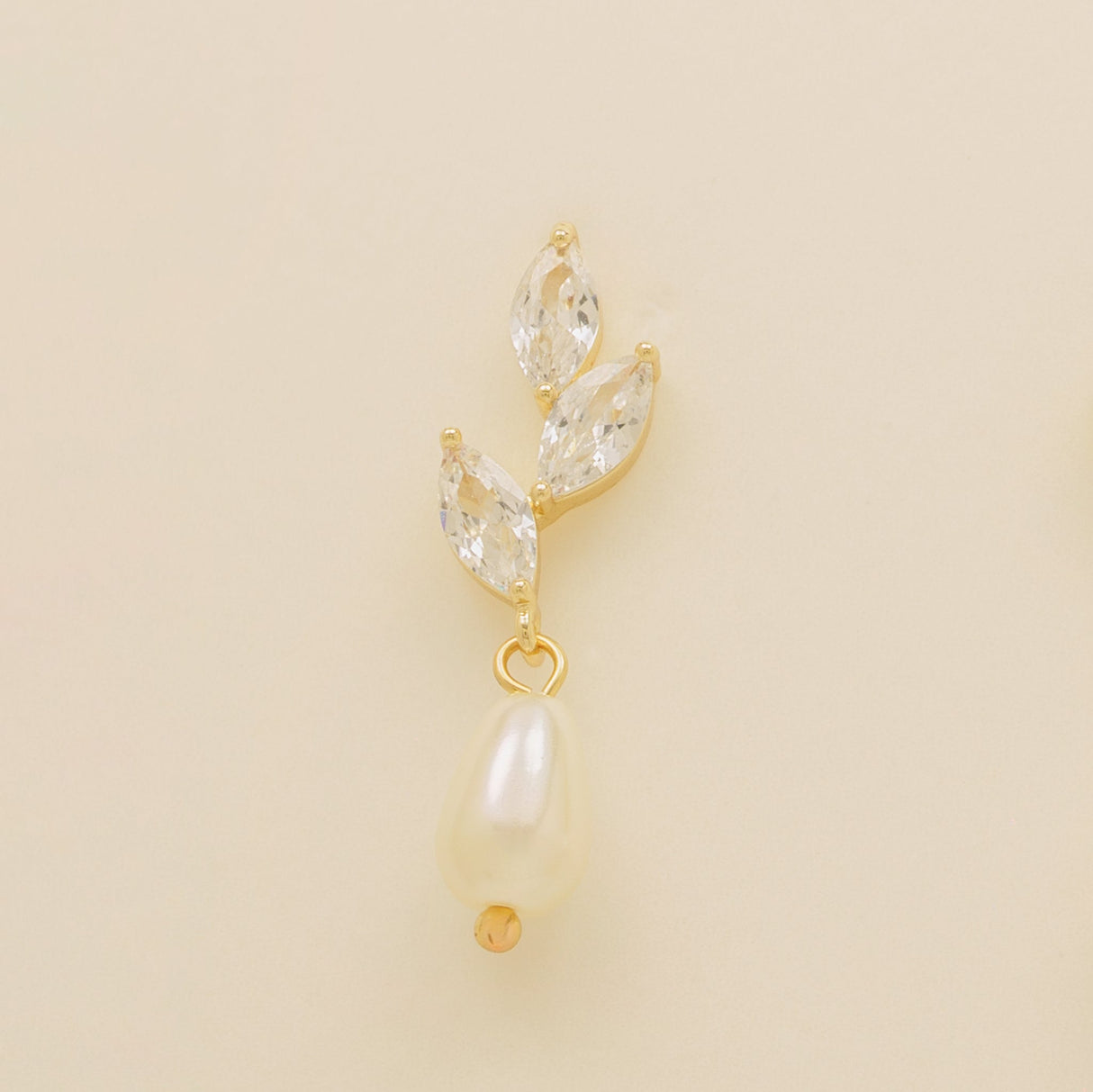 Olivia Pearl and Crystal Wedding Jewellery Set / Gold
