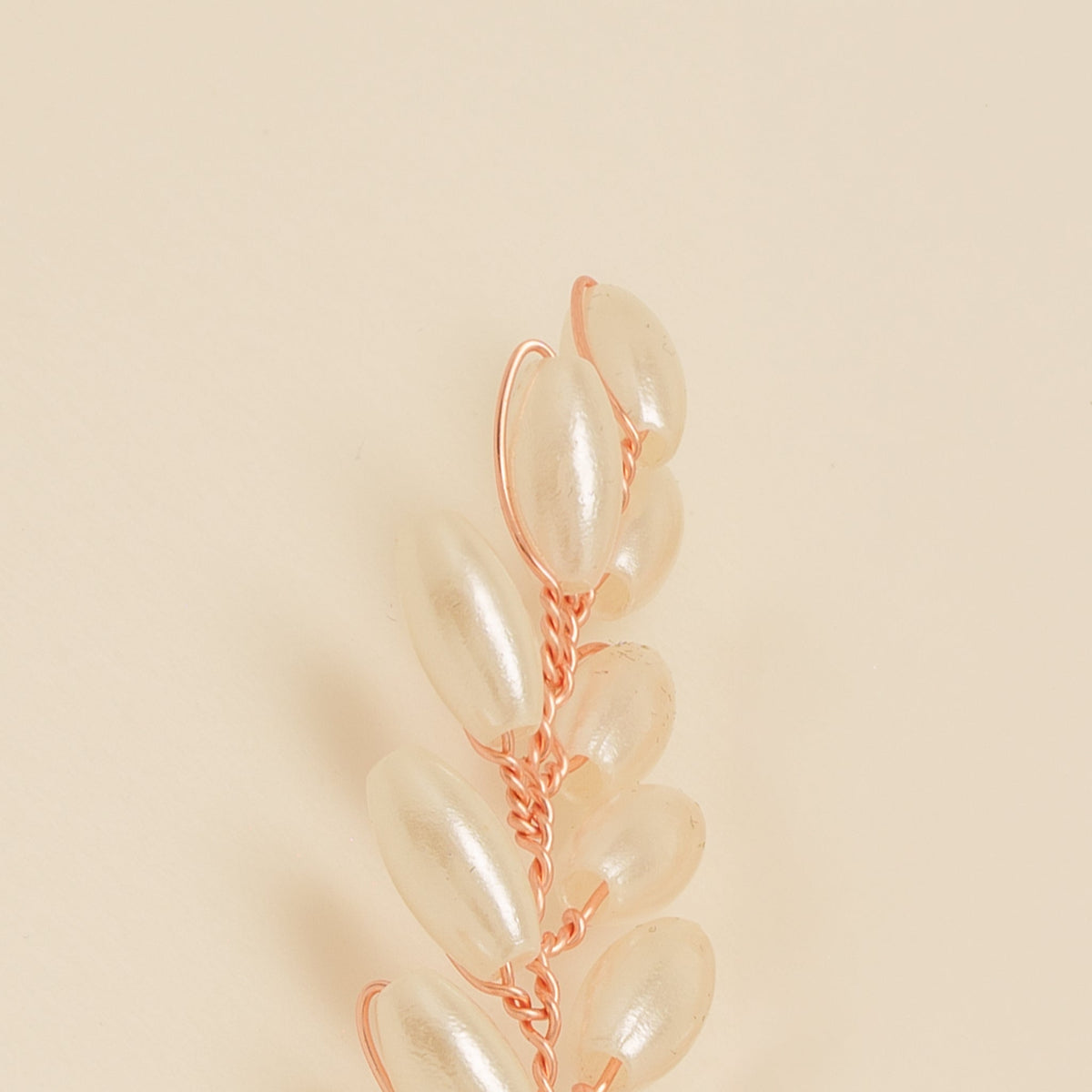Pampas Style Pearl Sprigs Wedding Hair Pins / Rose Gold