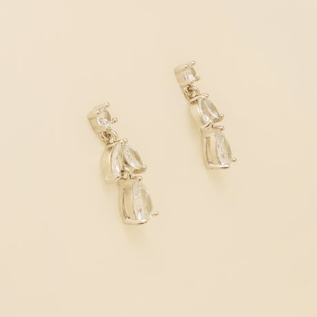 Belle Crystal Wedding Earrings / Silver