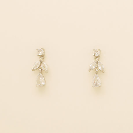 Belle Crystal Wedding Earrings / Silver