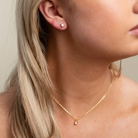 Annie Crystal Wedding Earrings / Gold