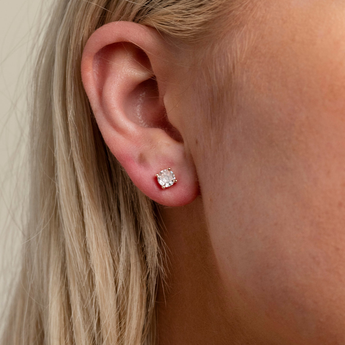 Annie Crystal Wedding Earrings / Rose Gold