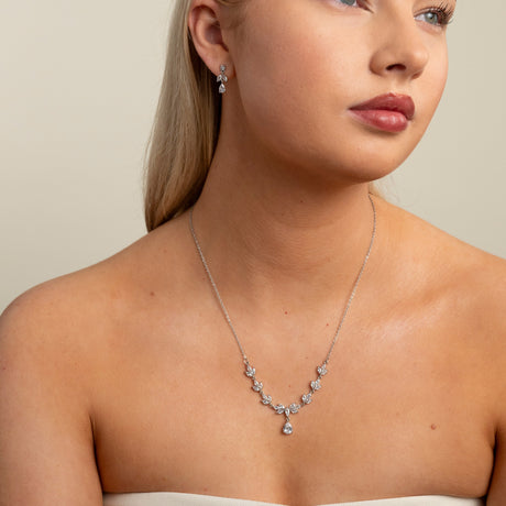 Belle Crystal Wedding Jewellery Set / Silver