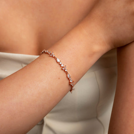 Cleo Crystal Wedding Bracelet / Rose Gold