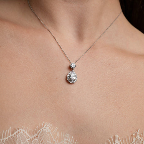 Club Classic Crystal Wedding Necklace in Silver photo 4