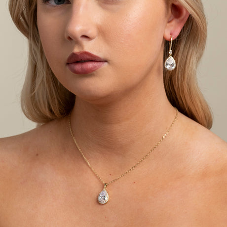 Jessica Crystal Wedding Jewellery Set in Gold