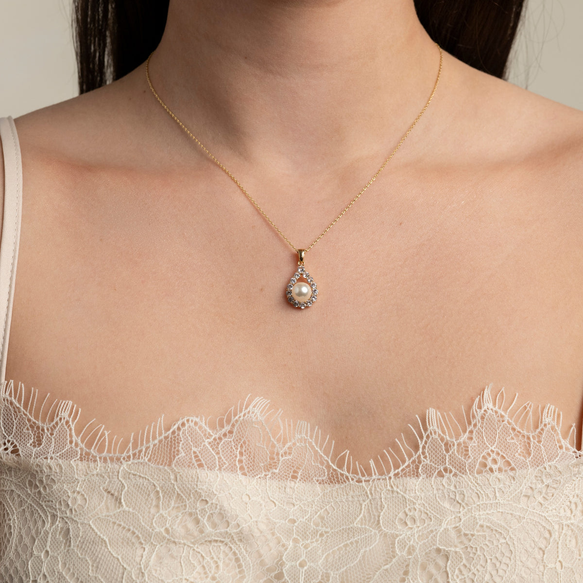 Jude Pearl and Crystal Wedding Jewellery Set / Gold