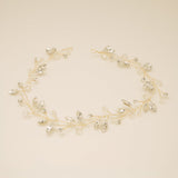 Tessa Long Crystal Hair Vine in Gold
