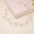 Tessa Long Crystal Hair Vine in Rose Gold
