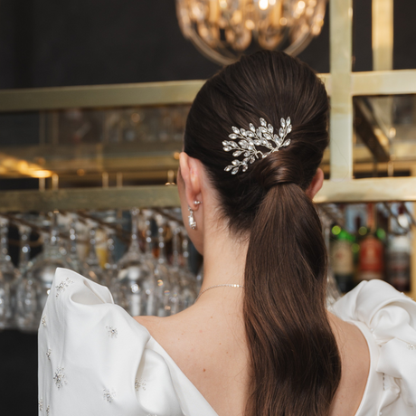 Elinor Crystal Spray Wedding Hair Pins in Silver photo 4