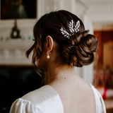 Pampas Style Pearl Sprigs Wedding Hair Pins / Rose Gold