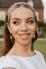 Fashionista Belle Crystal Bridal Headband in Silver photo 6