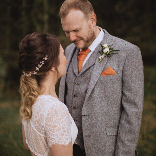 Tessa Long Crystal Wedding Hair Vine / Silver