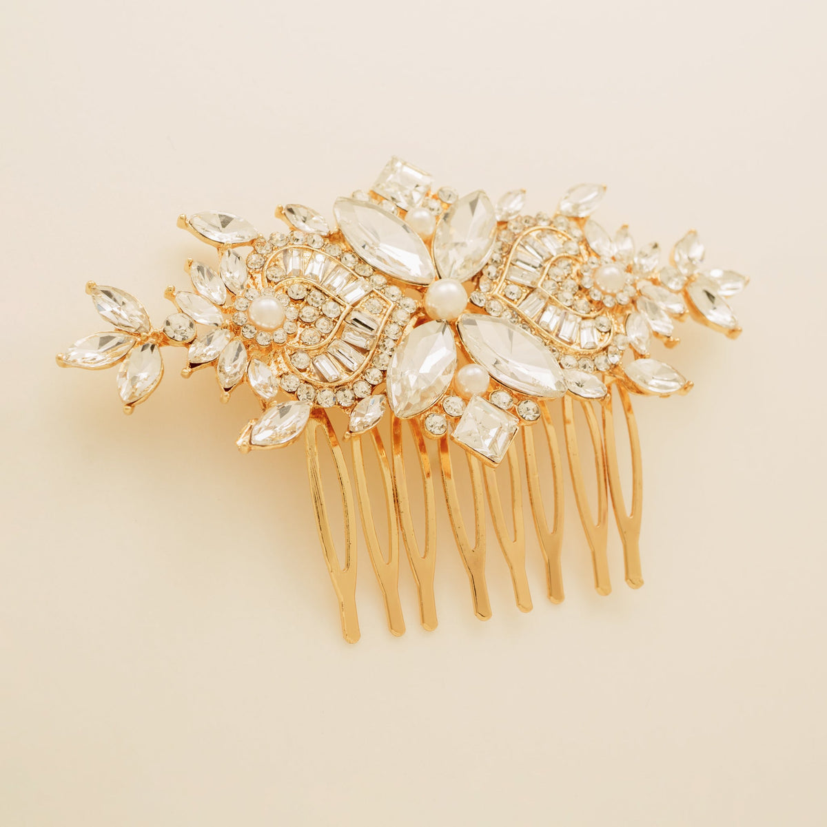 Gatsby Vintage Inspired Wedding Hair Comb in Gold photo 4