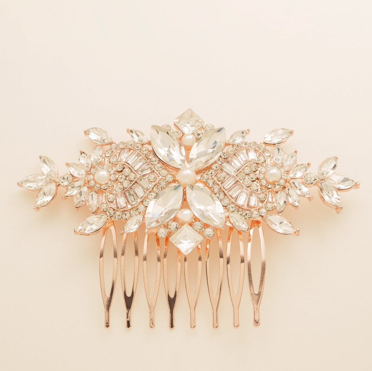 Gatsby Vintage Inspired Wedding Hair Comb in Rose Gold photo 2