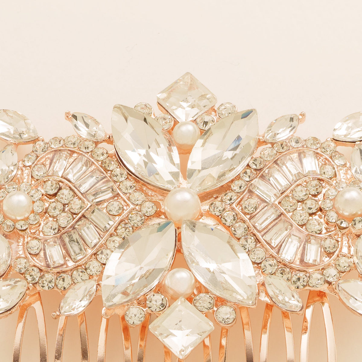 Gatsby Vintage Inspired Wedding Hair Comb in Rose Gold photo 3