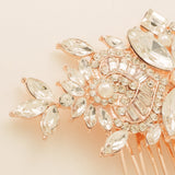 Gatsby Vintage Inspired Wedding Hair Comb in Rose Gold photo 5