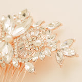 Gatsby Vintage Inspired Wedding Hair Comb in Rose Gold photo 7