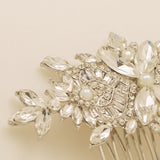 Gatsby Vintage Inspired Wedding Hair Comb in Silver photo 5