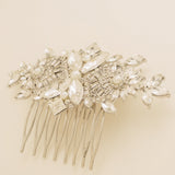 Gatsby Vintage Inspired Wedding Hair Comb in Silver photo 6