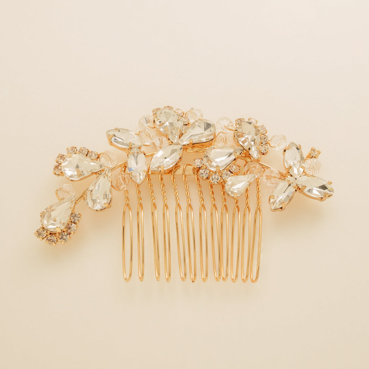 Lucinda Crystal Wedding Hair Comb / Gold