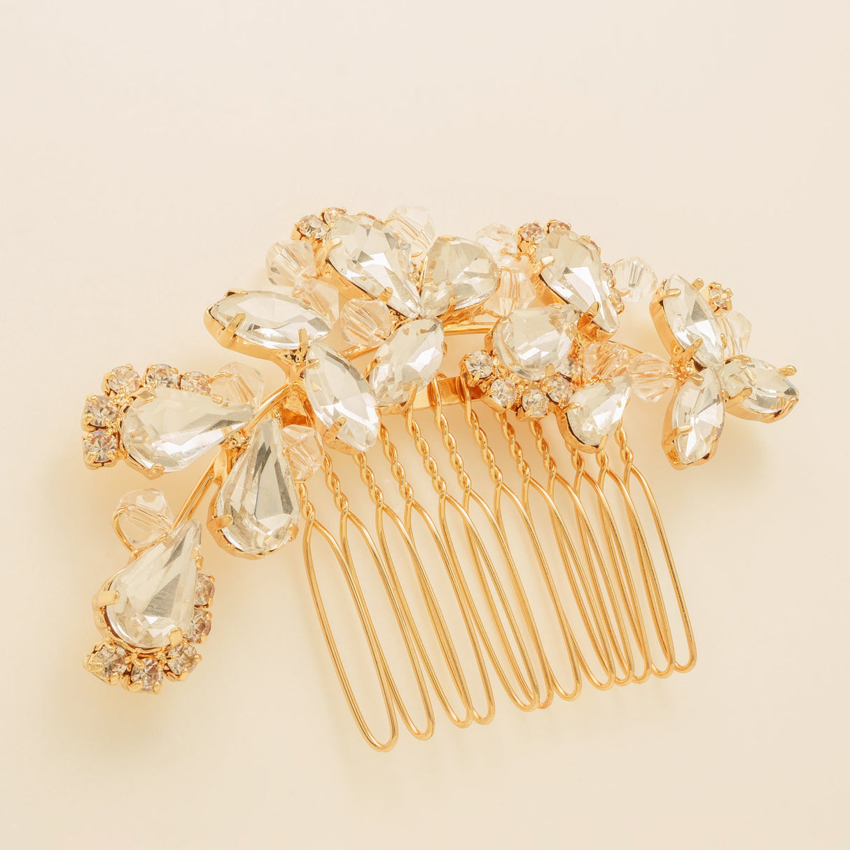 Lucinda Crystal Wedding Hair Comb / Gold